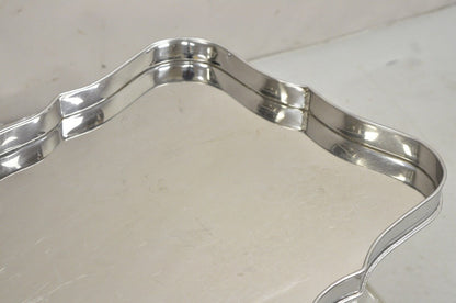Vintage Italian Hollywood Regency Silver Plated Scalloped Serving Platter Tray