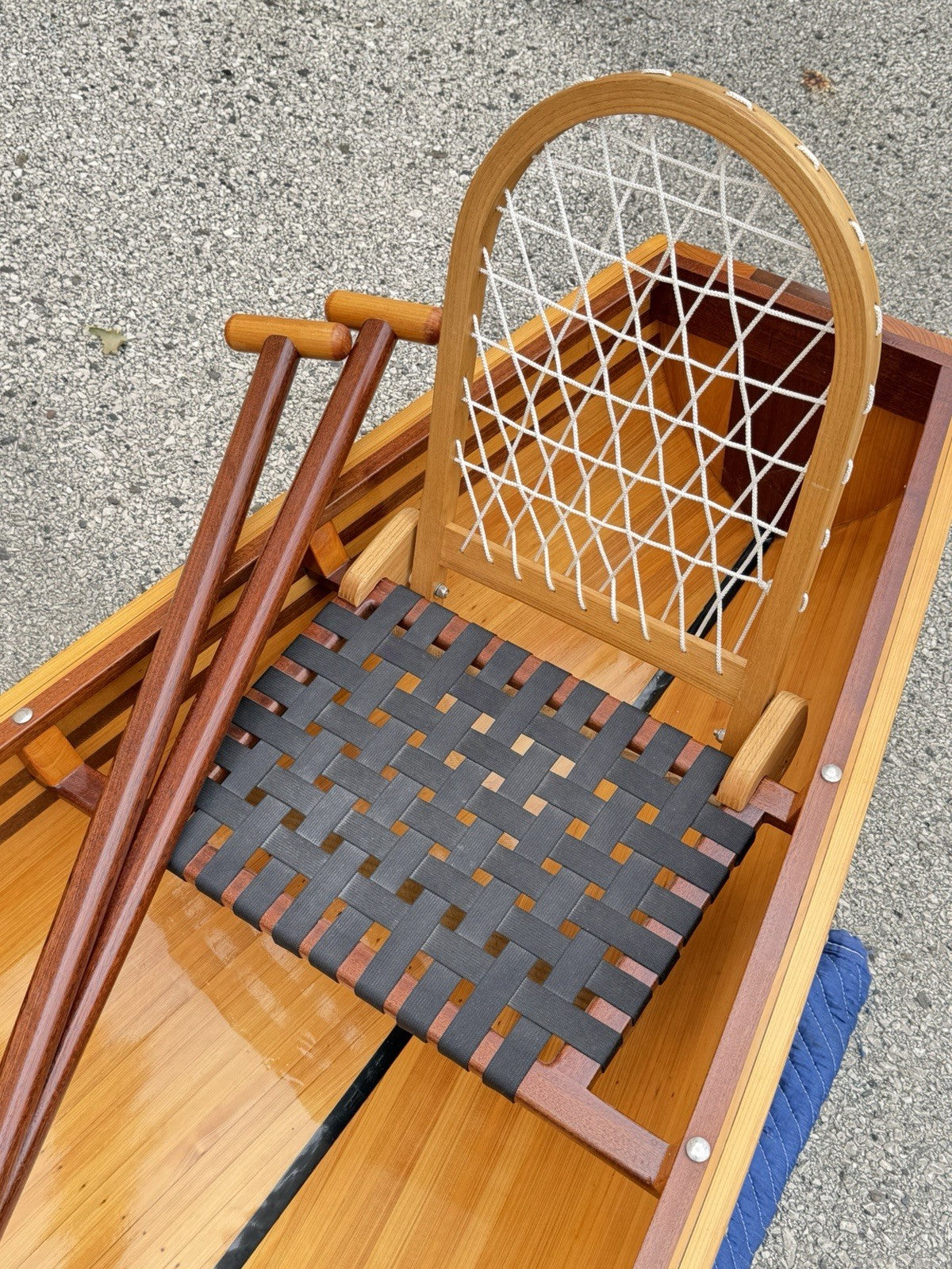 Cedar Strip Built 14' Square Stern Canoe & British Seagull 40 Outboard Motor