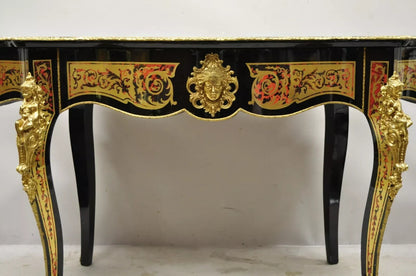 Napoleon III Style French Inlaid Brass Bronze Boulle Turtle Top Center Table