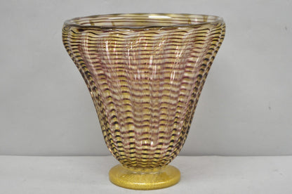 Ercole Barovier Zebrato Murano Art Glass Vase Zebrati for Ferro Toso Barovier