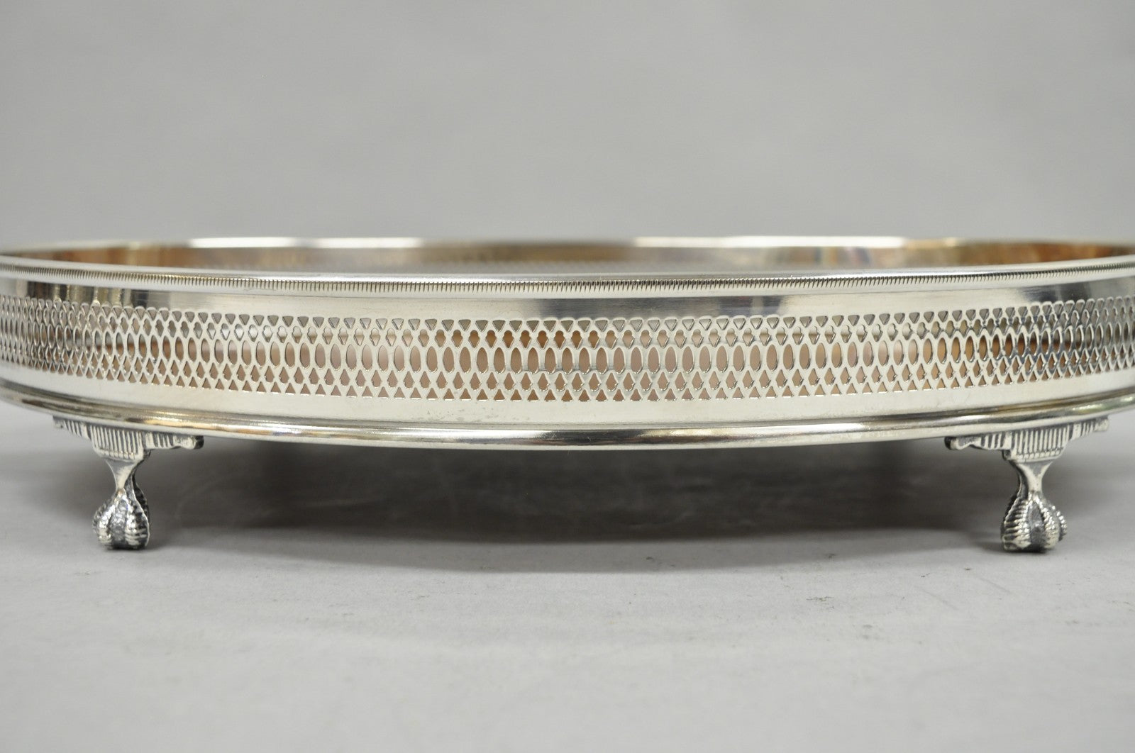 Vintage Eales of Sheffield Mid Century Modern Silver Plate Oval Formica Bar Tray