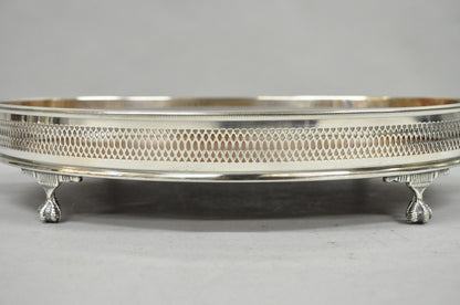 Vintage Eales of Sheffield Mid Century Modern Silver Plate Oval Formica Bar Tray
