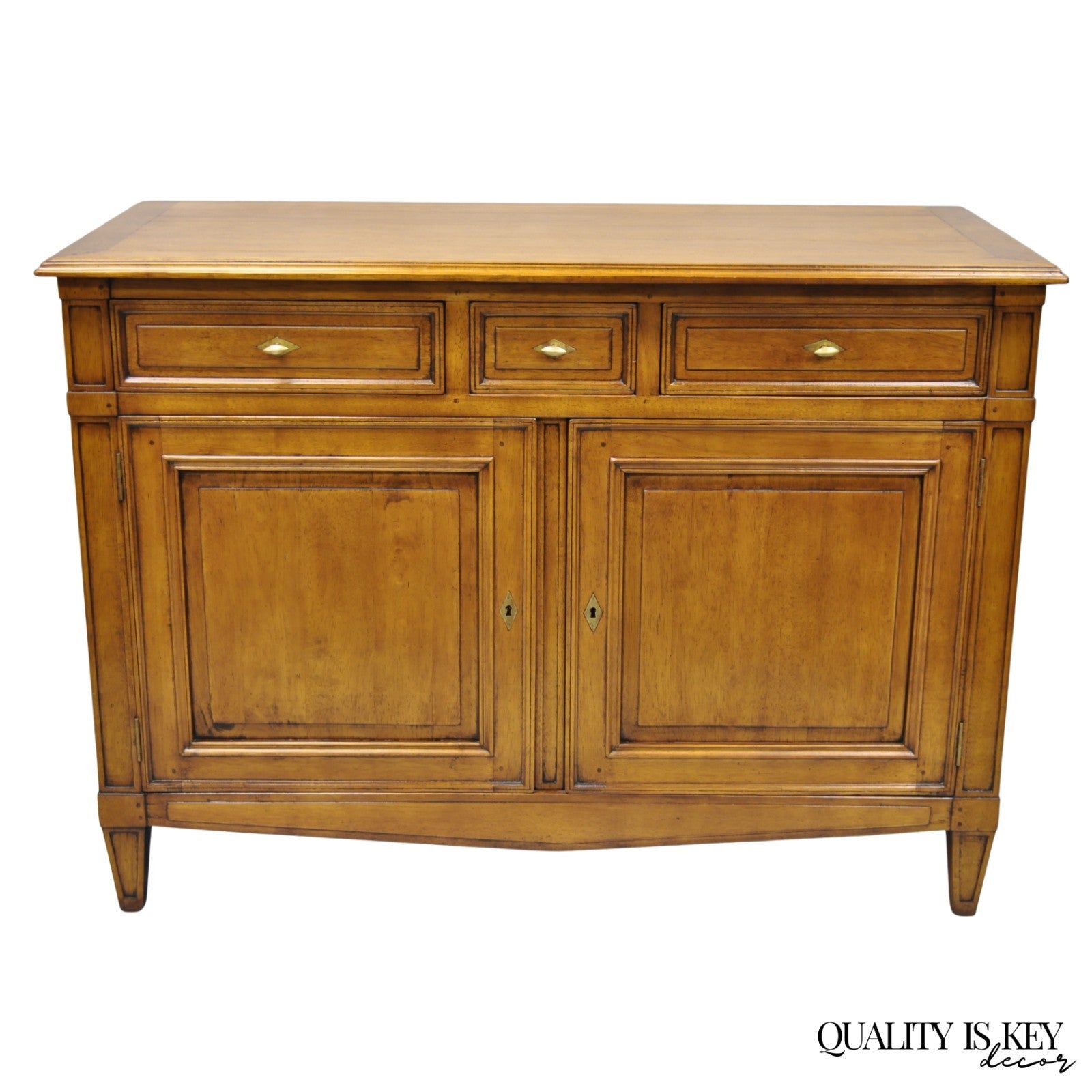 Vintage French Country Cherry Wood Server Buffet Sideboard Cabinet by MNdB