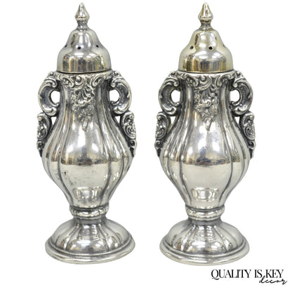 Vintage Wallace Baroque Ornate Silver Plated Salt & Pepper Shakers - a Pair