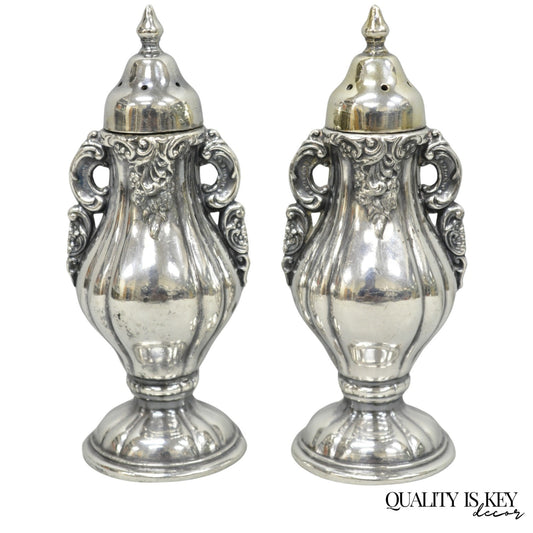 Vintage Wallace Baroque Ornate Silver Plated Salt & Pepper Shakers - a Pair