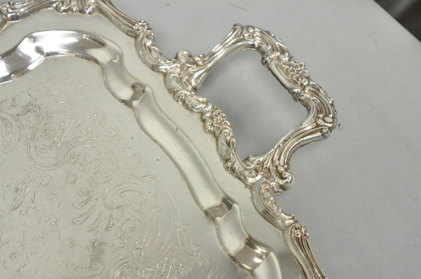 Vintage Taunton Statehouse Victorian Silver Plated Narrow Serving Platter Tray