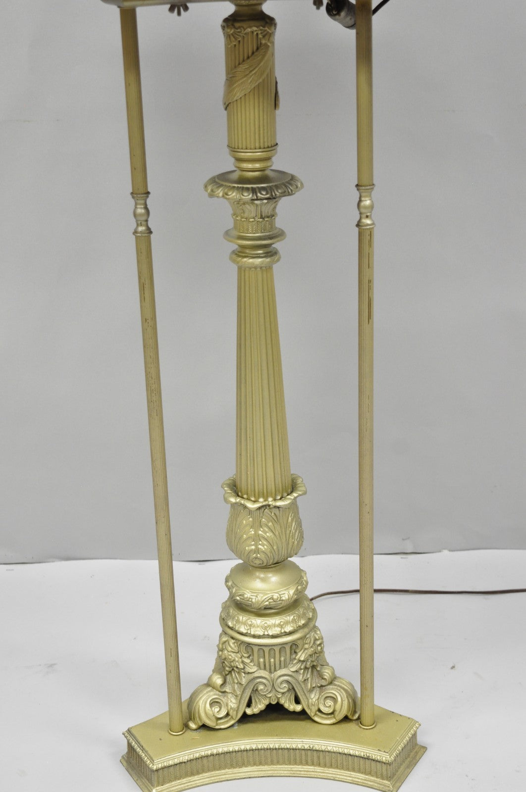 Vintage Victorian Lighted Podium Metal Column Pedestal Base Lectern Book Stand