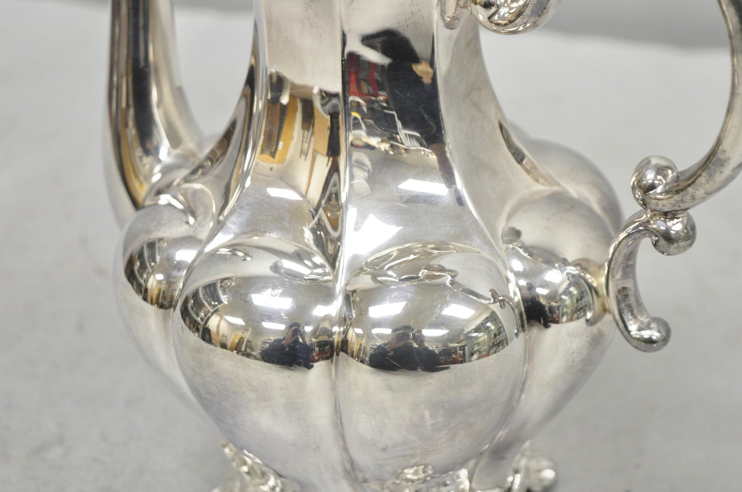 Vintage Victorian Silver Plated Bulbous Footed Tea Pot Tea Kettle