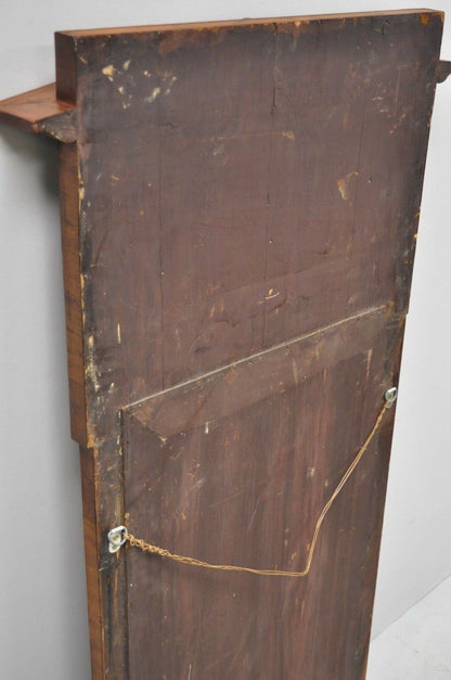 19th Century Satinwood Dutch Marquetry Inlaid Beveled Glass Console Wall Mirror