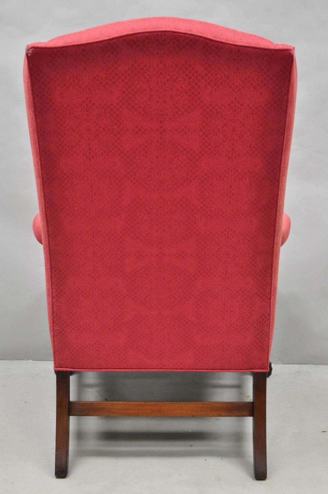 Antique Georgian Style Carved Mahogany High Wingback Lounge Chair w / Eagle Legs