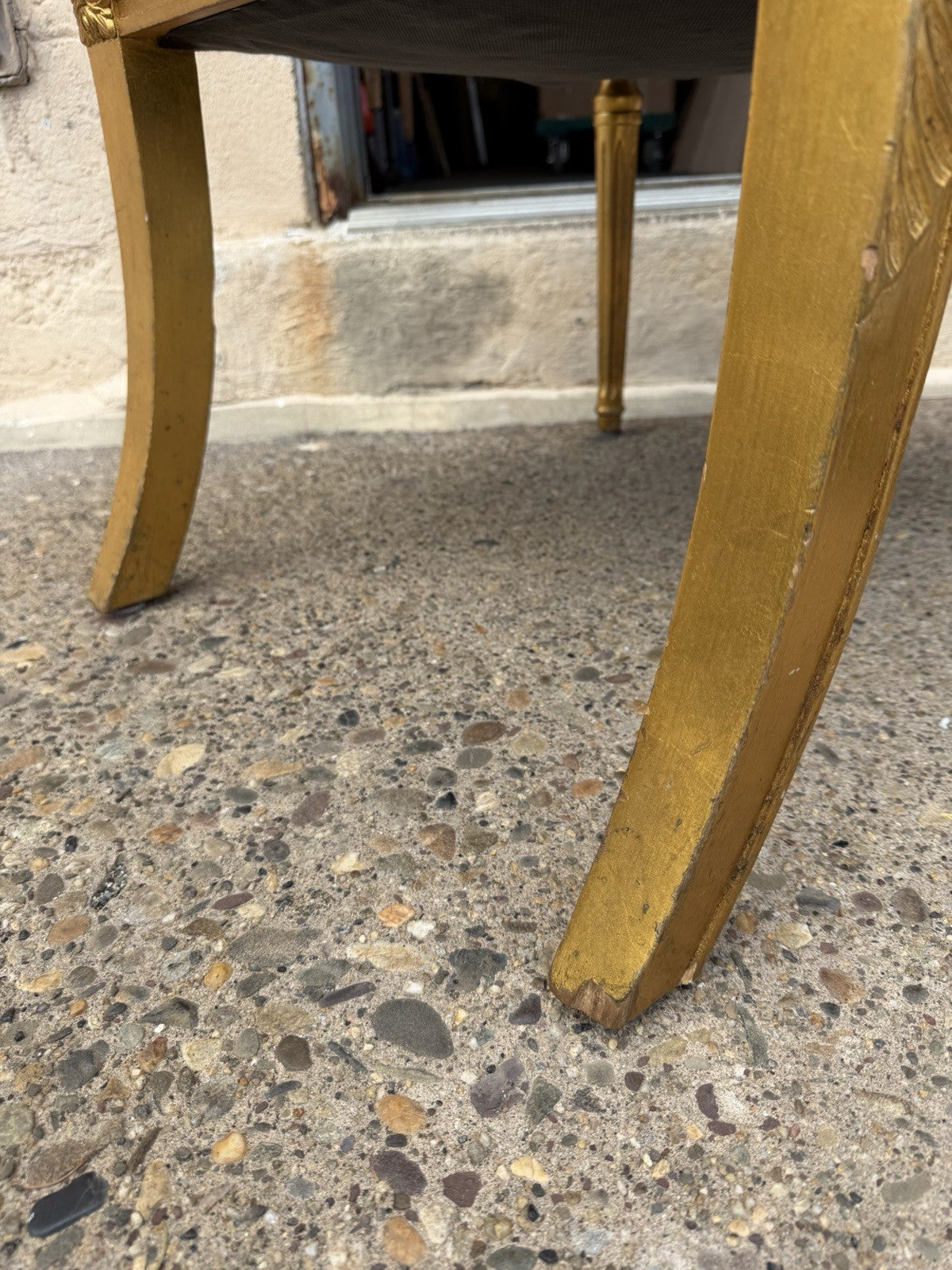 Neoclassical Regency Style Gold Carved Wood Dining Room Chairs - Set of 10