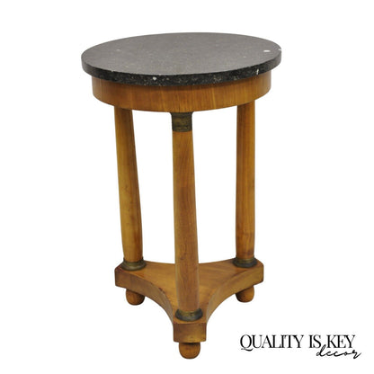 Antique Italian Biedermeier French Empire Small Marble Top Drinks Side Table