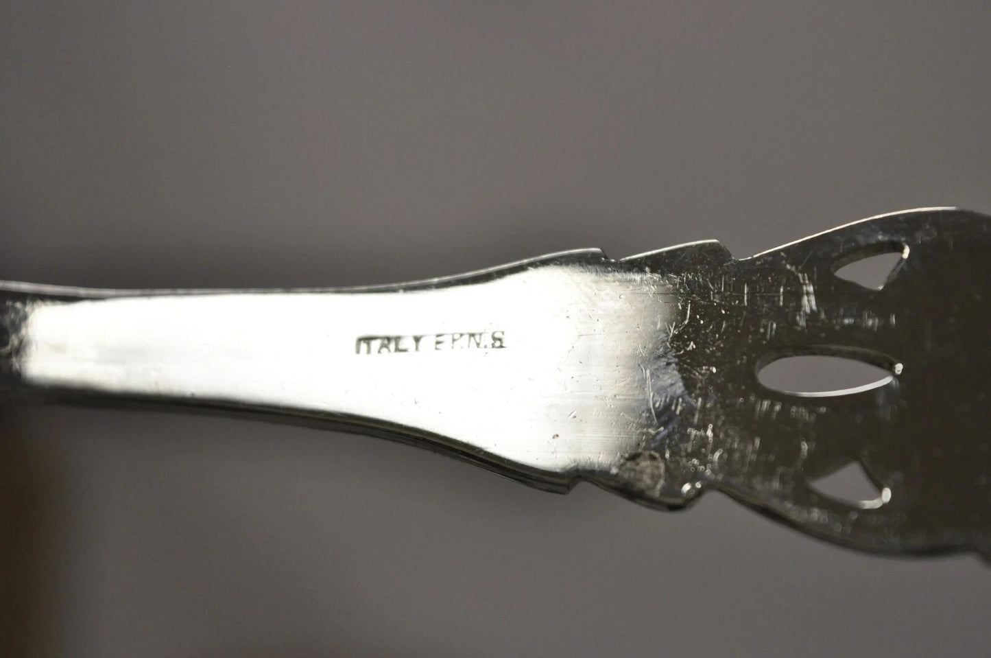 Vintage Italian Baroque Style EPNS Silver & Gold Plated Serving Spoon & Fork Set