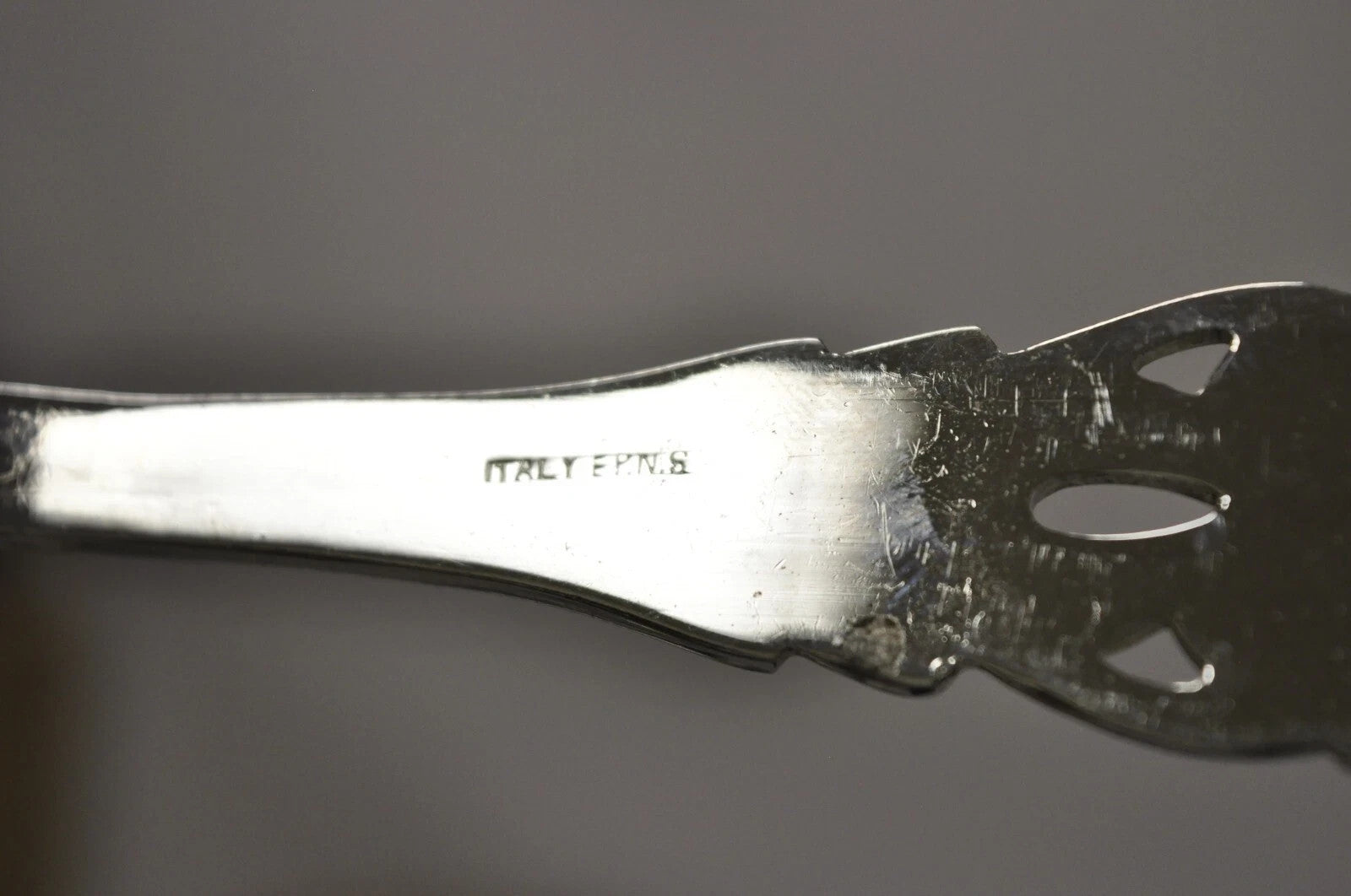 Vintage Italian Baroque Style EPNS Silver & Gold Plated Serving Spoon & Fork Set