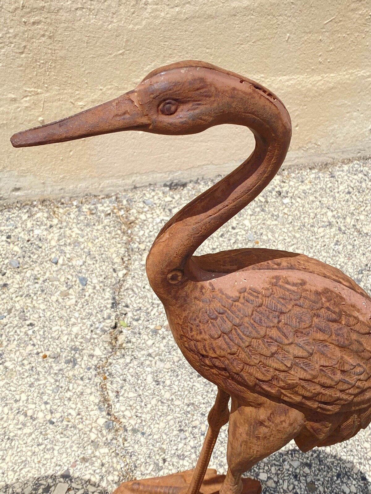 Decorative Outdoor Cast Iron Metal Garden Statue Sculpture Bird Crane - Set of 2