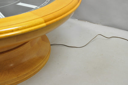 Vintage 1978 Paul Persoff Design Large 48" Custom Working Clock Coffee Table