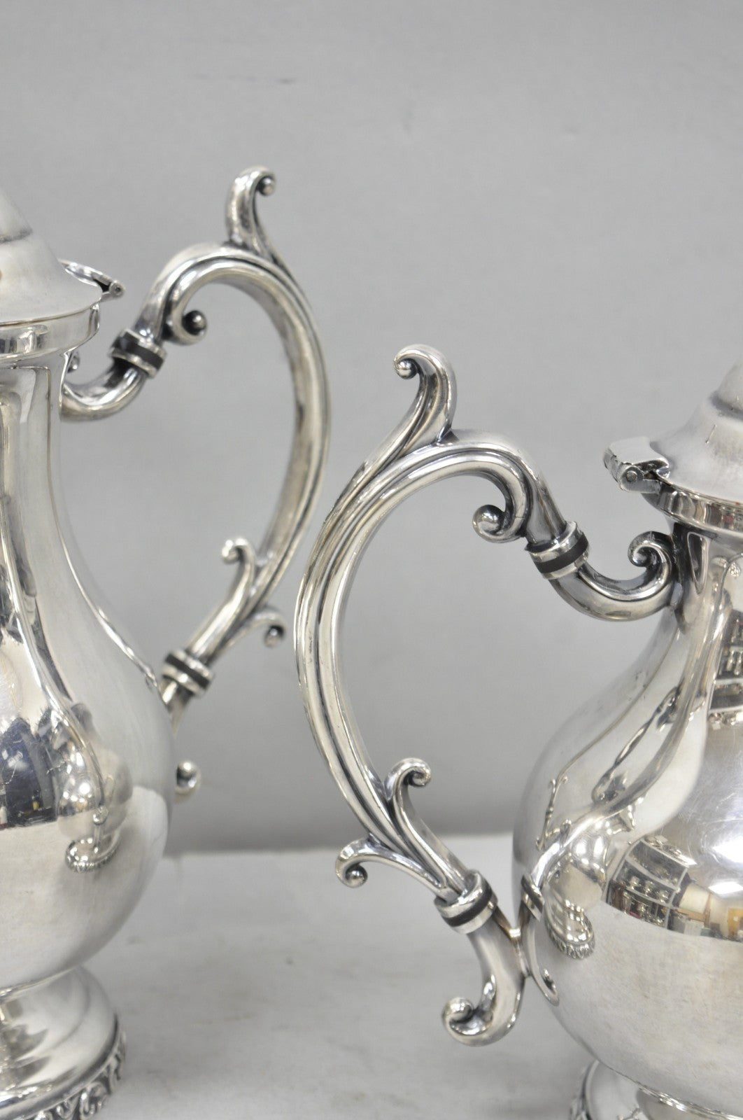 Vintage Victorian Silver Plated Coffee Pot & Tea Pot by National 3000 & 3001