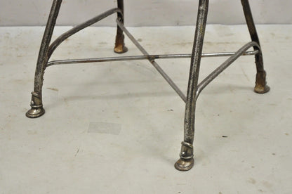 Antique Sauveur Arras French Wrought Cast Iron Spine Scrolling Garden Side Chair