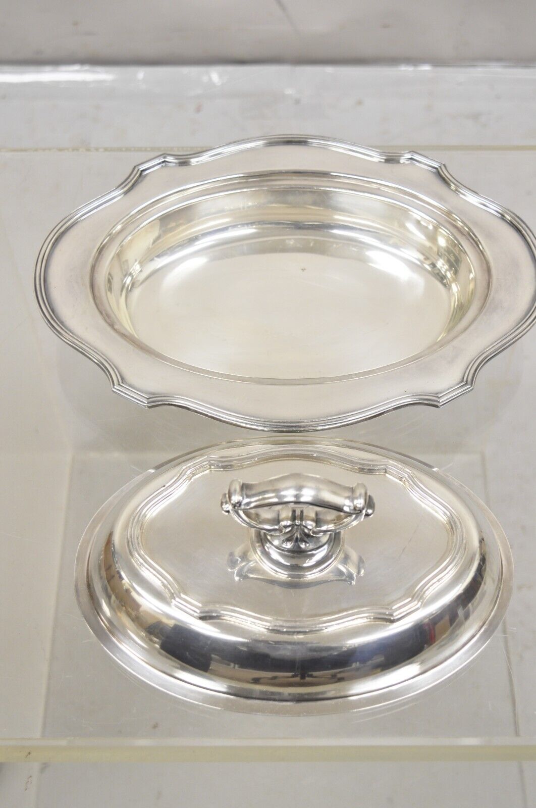 Vintage LBS Co Sheffield Silver Plated Lidded Vegetable Serving Dish