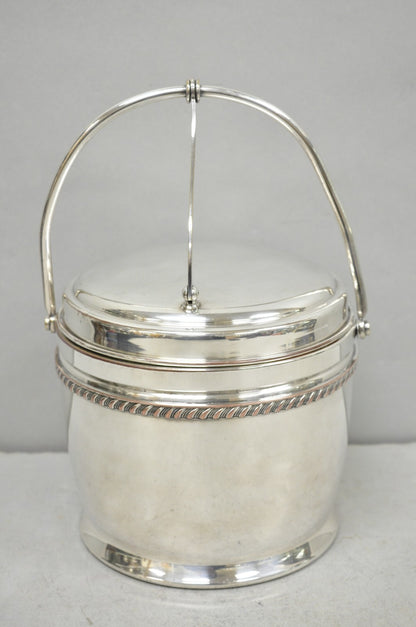 Vintage Bernard Rice's Sons Silver Plated Reticulating Hinge Lid Bar Ice Bucket
