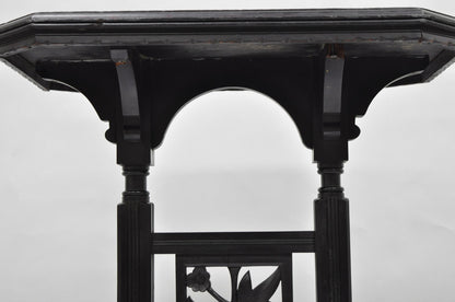 Antique Victorian Aesthetic Movement Black Ebonized 34" Plant Stand Side Table