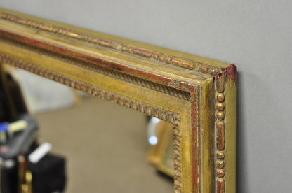 Vintage Italian Hollywood Regency Gold Giltwood Large Rectangular Wall Mirror