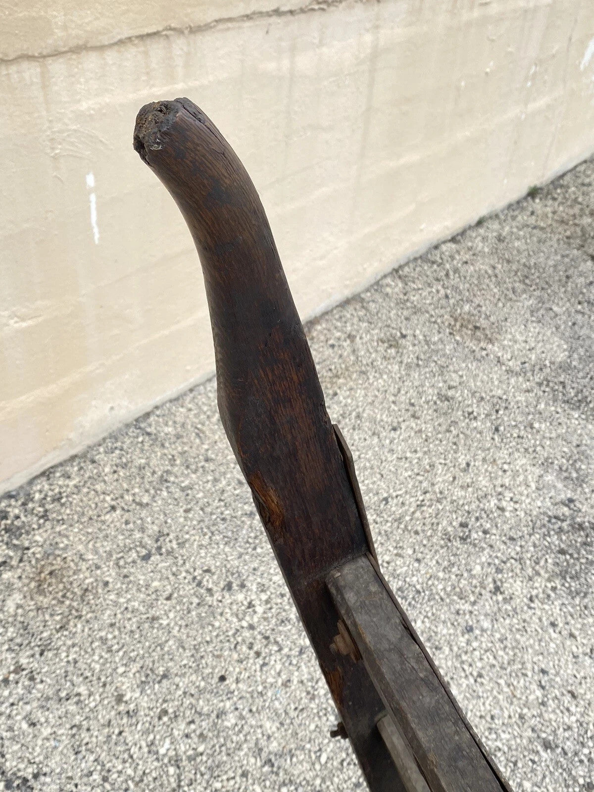 Antique Industrial Vintage Oak Wood and Steel Metal Factory Hand Truck