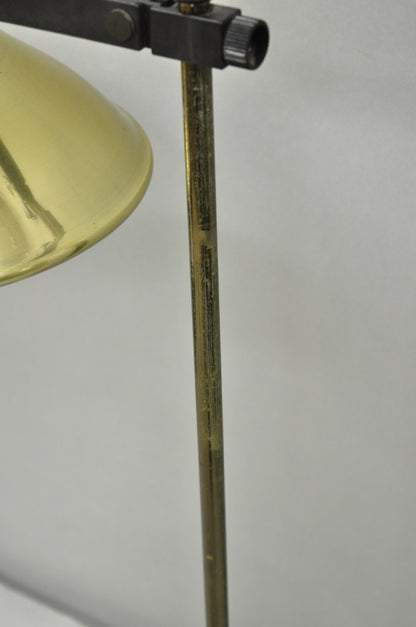 Vintage Mid Century Modern Adjustable Height Brass Cone Task Desk Lamp