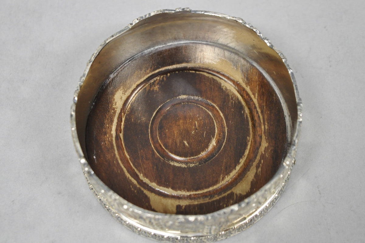 Vintage Good Art Silver Japan Silver Plated Small Wine Bottle Coaster