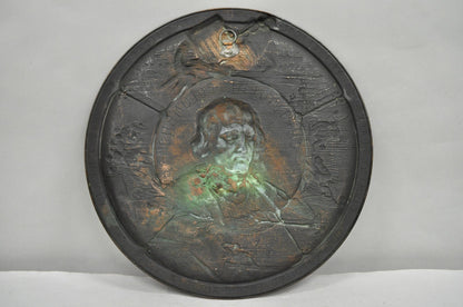 1893 World's Fair Columbian Exhibition Christopher Columbus Bronze Charge Plaque
