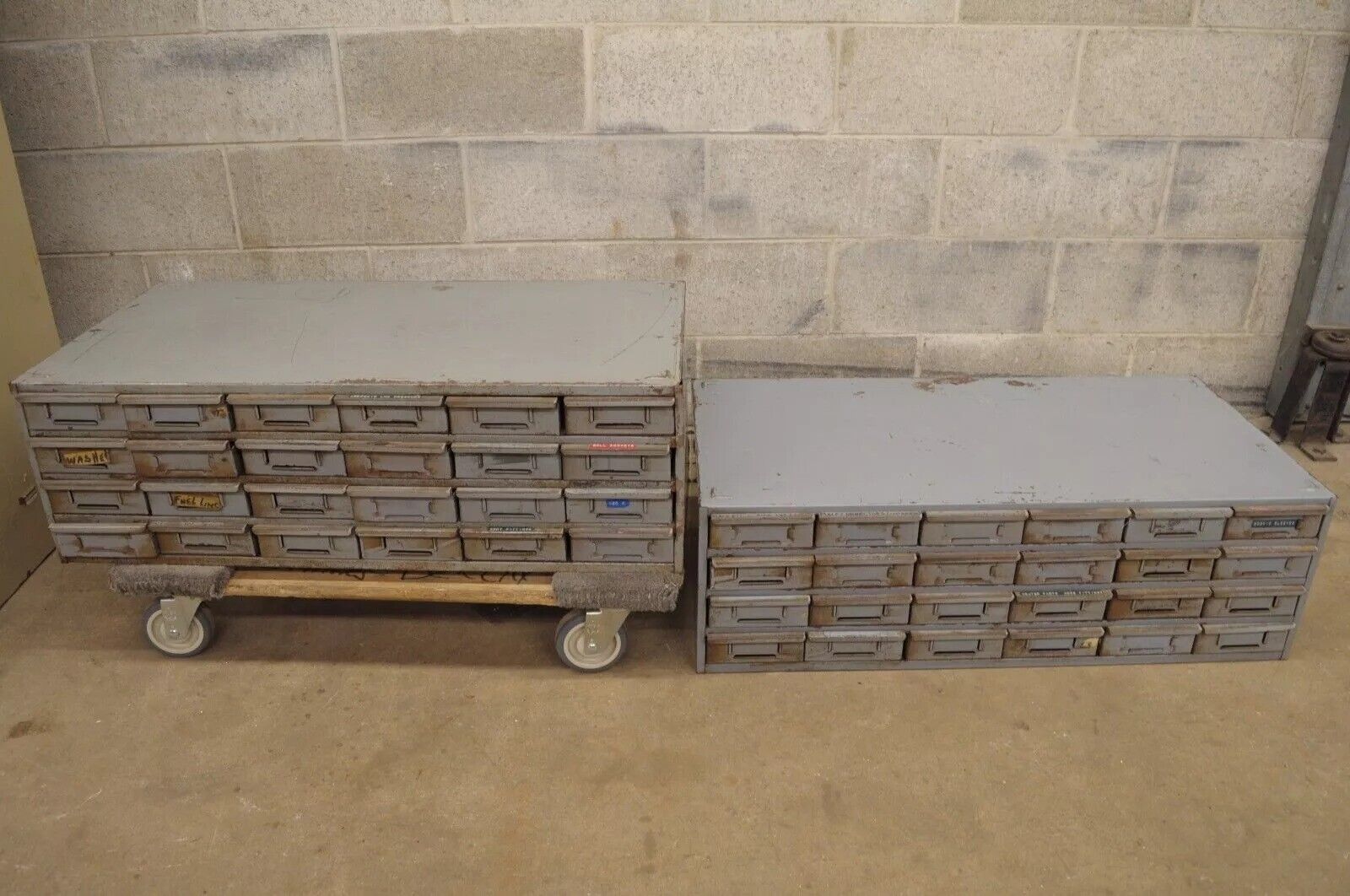 Lyon 24 Drawer Steel Metal Industrial Storage Tool Parts Cabinet Organizer (B)