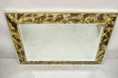 Decorative Arts Inc. Faux Tortoise Shell Painted Brown & Gold Modern Wall Mirror