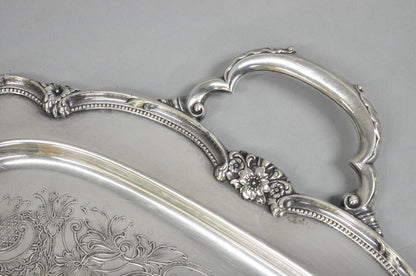Antique English Baroque Silver Plated Figural Tea Set w/ Rogers Bro Tray - 7 Pcs