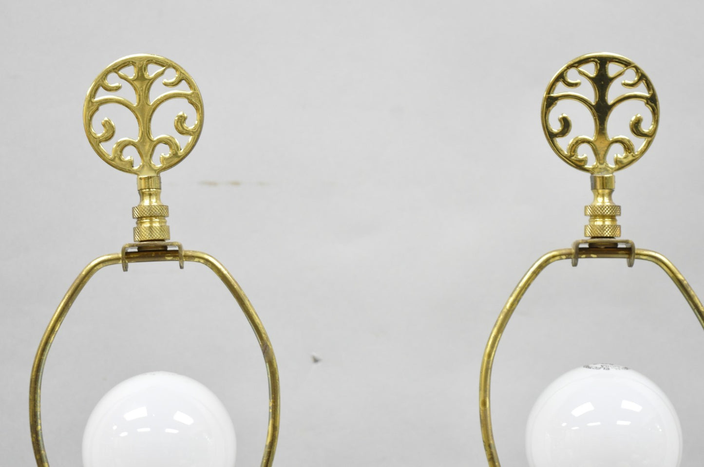 Vintage Chinoiserie Chinese Blue & Yellow Flower Small Porcelain Table Lamp Pair