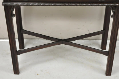 Antique Georgian Chippendale Mahogany Convertible Flip Top Console Game Table