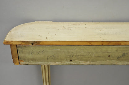 Vintage French Provincial Louis XVI Distress Cream Painted Wall Console Table