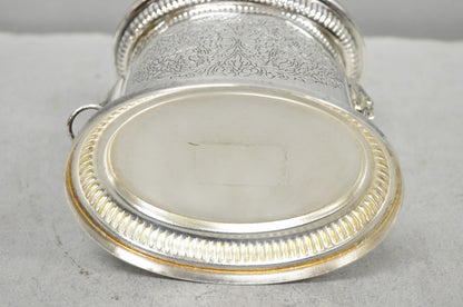 Vintage English Regency Silver Plated Small Lion Head Oval Desk Biscuit Barrel