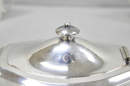 Antique Community Silver Plated Art Deco Birds of Paradise Tea Service Set 3 Pcs