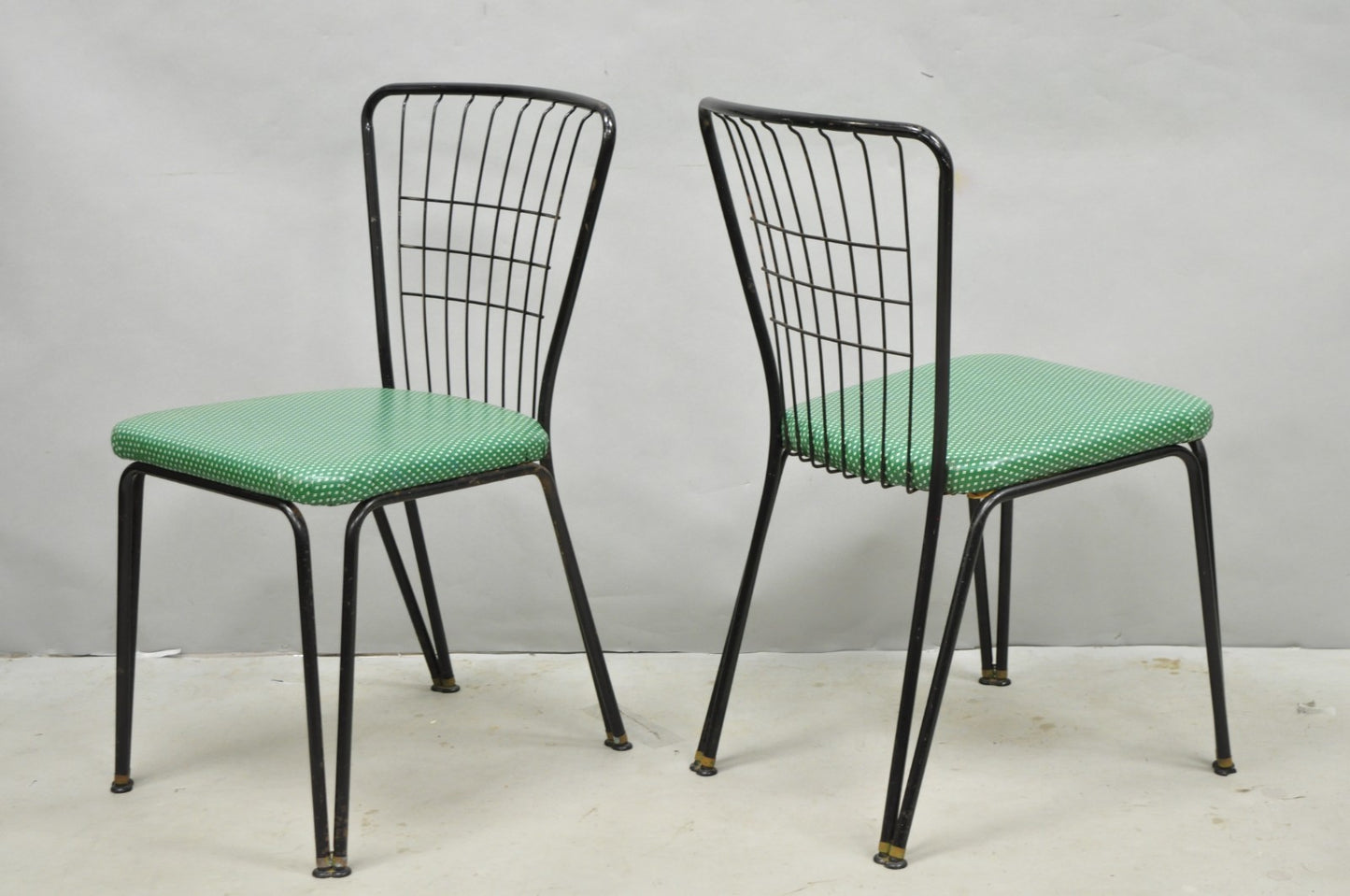 Vintage Daystrom Mid Century Modern Black Metal Kitchen Dining Chairs, Set of 6