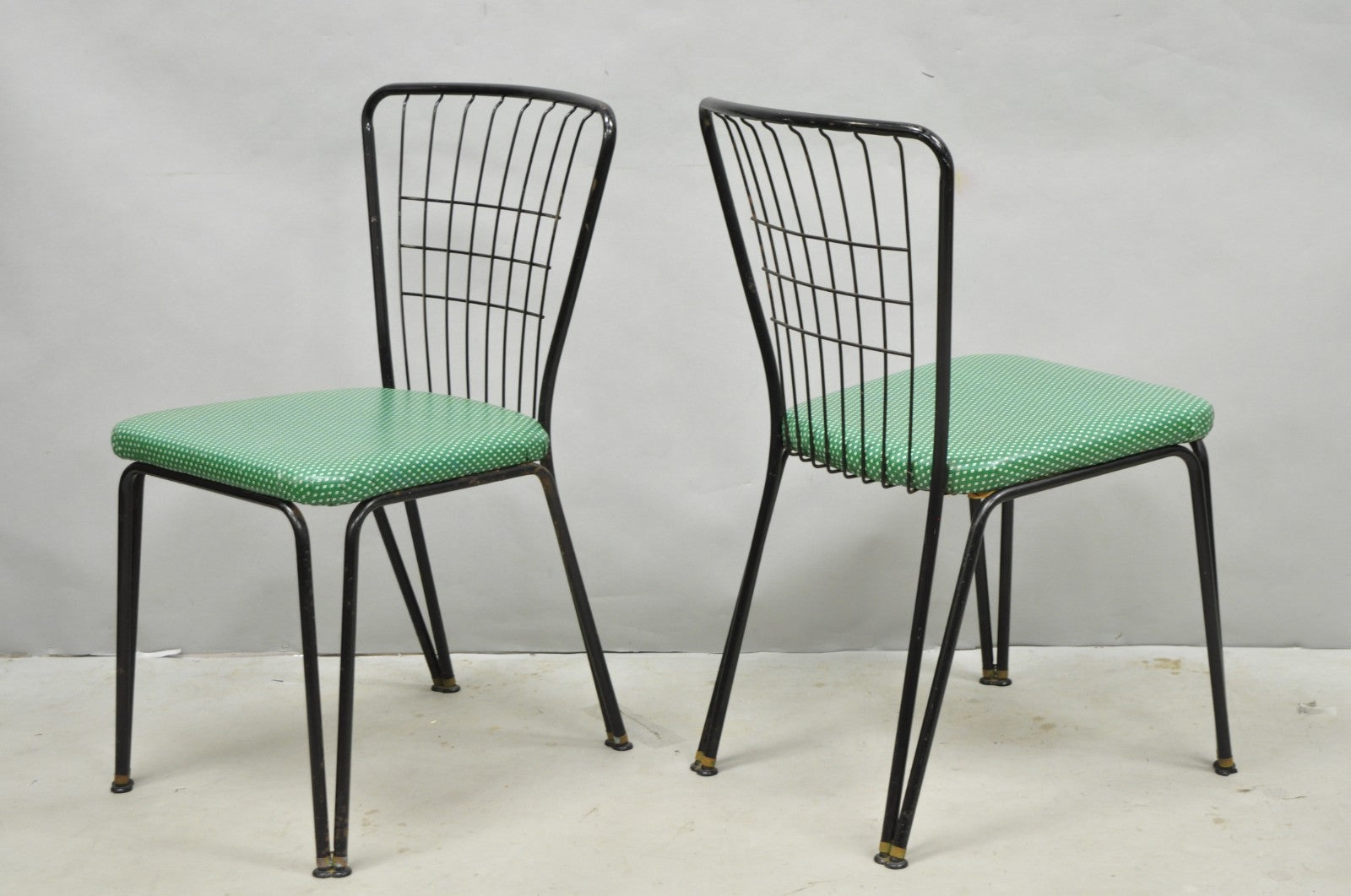 Vintage Daystrom Mid Century Modern Black Metal Kitchen Dining Chairs, Set of 6