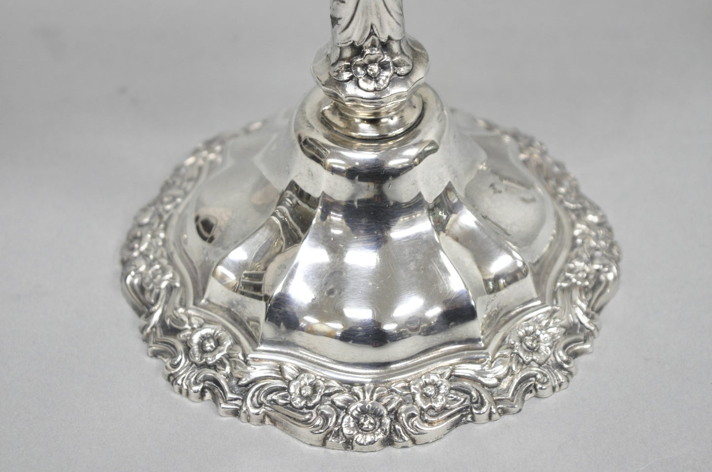 Vintage International Silver Co Countess Silver Plated 3 Arm Candelabra - Pair
