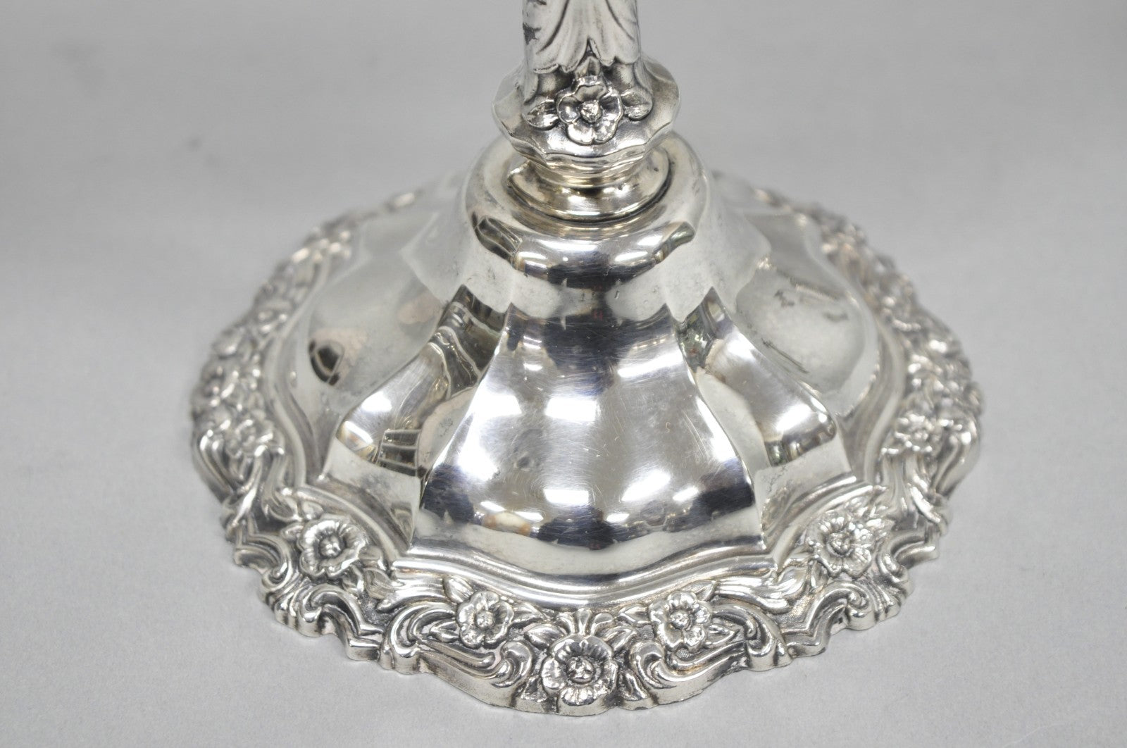 Vintage International Silver Co Countess Silver Plated 3 Arm Candelabra - Pair