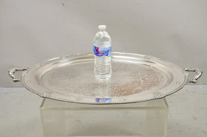 Vintage Rose Point by Wallace 24" Silver Plated Victorian Oval Bar Platter Tray