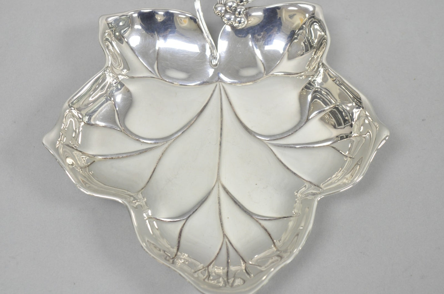 Vintage WMF Germany Small Silver Plated Maple Leaf  9" Trinket Candy Dish Bowl