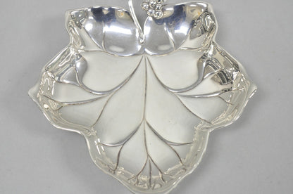 Vintage WMF Germany Small Silver Plated Maple Leaf  9" Trinket Candy Dish Bowl