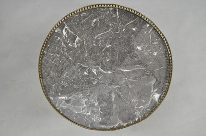 Antique French Louis XVI Round Marble Top Small Bouillotte Drinks Side Table