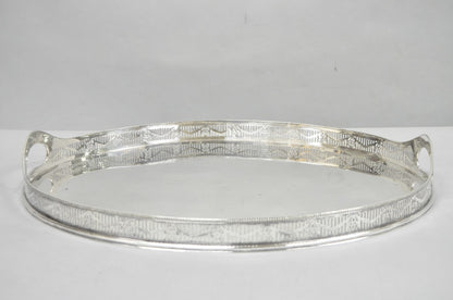 Antique English Sheffield Edwardian Silver Plated Oval Serving Platter Tray