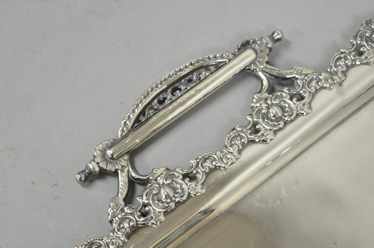 Antique Victorian Silver Plated Pierced Twin Handle Bar Serving Tray by Wilcox