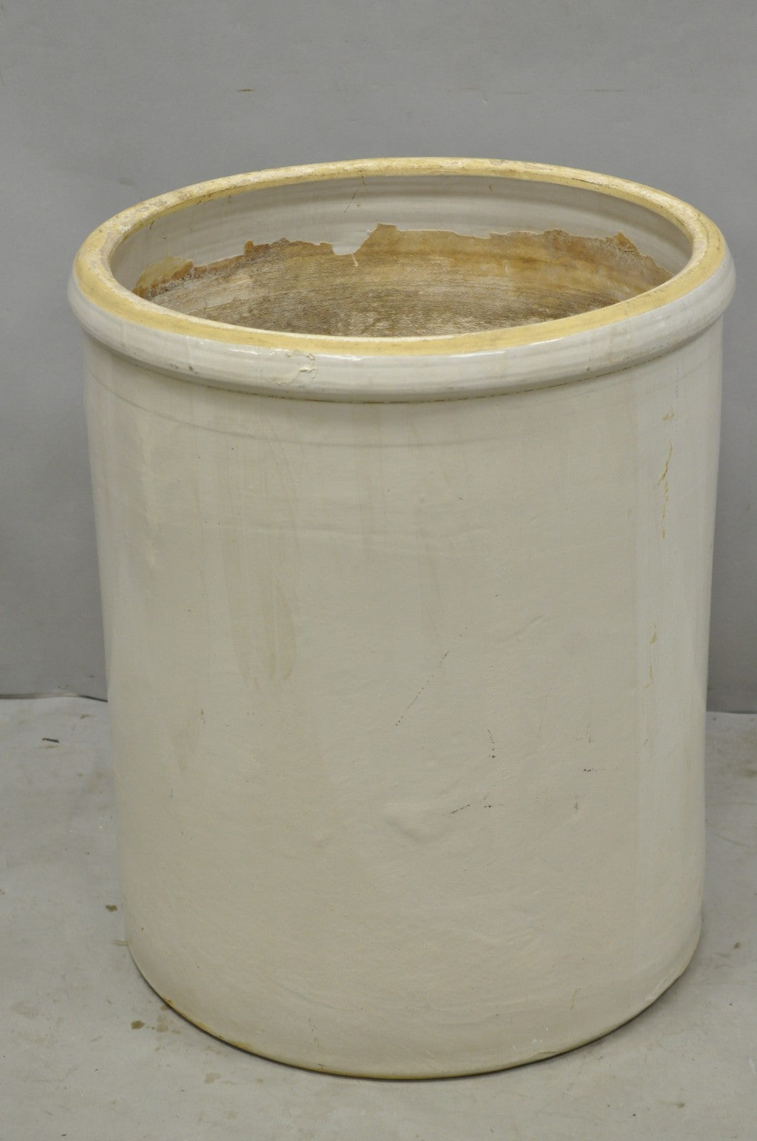 Antique 30 Gallon Cobalt Blue Star Stoneware Glazed Farmhouse Crock Pot