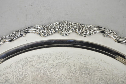 Vintage Reed & Barton 1955 Victorian Silver Plated Oval Bar Serving Platter Tray